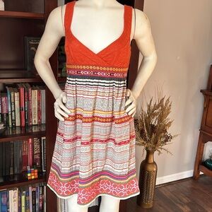 Free People Boho Knit Embroidered Dress